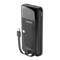 Powerbank Dudao K15Pro 20000mAh 22.5W PD USB-C / USB-A з вбудованими кабелями Lightning і USB-C Black (K15Pro black)