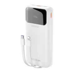 Powerbank Dudao K15Pro 20000mAh 22.5W PD USB-C / USB-A со встроенными кабелями Lightning и USB-C White (K15Pro white)