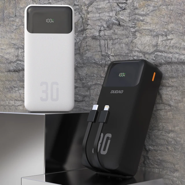 Powerbank Dudao K15MAX 30000mAh PD 22.5W з вбудованими кабелями Black (K15MAX-B)