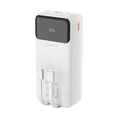 Powerbank Dudao K15Max 30000mAh PD 22.5W з кабелями USB-C і Lightning White (6977196682485)