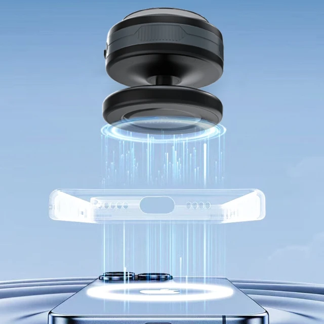 Автотримач Dudao F24MAX з бездротовою зарядкою 15W сумісний з MagSafe з автоматичною присоскою чорний (6977196682829)