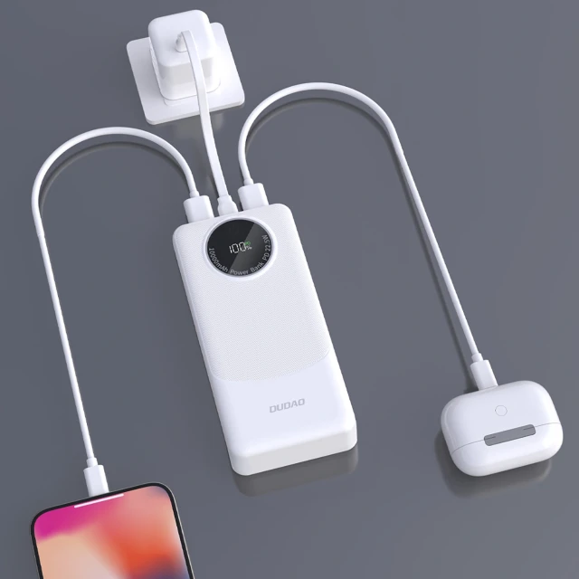 Powerbank Dudao K12Pro 22.5W PD 20000mAh USB-A, USB-C Білий (6977196683888)