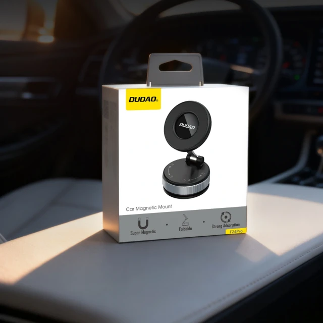 Автотримач Dudao F24PRO Black with MagSafe (6977196684502)