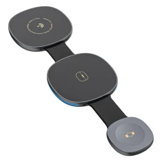 Бездротова зарядна станція Dudao A11S 3-в-1 Black (6977196684625)