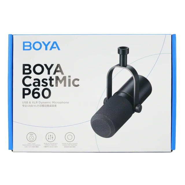 Мікрофон студійний BOYA CastMic P60 дротовий USB XLR Black (6977490712437)