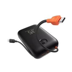 Powerbank Veger K3 PD QC3.0 35W 30000 mAh з вбудованими кабелями USB-C/Lightning Black (6977525750137)