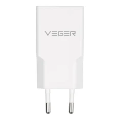 Мережевий зарядний пристрій Veger 30W1A1C USB A + USB C QC PD 30W White (6977525751172)