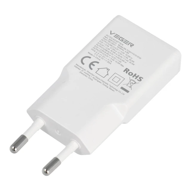 Сетевое зарядное устройство Veger 30W1A1C USB A + USB C QC PD 30W White (6977525751172)