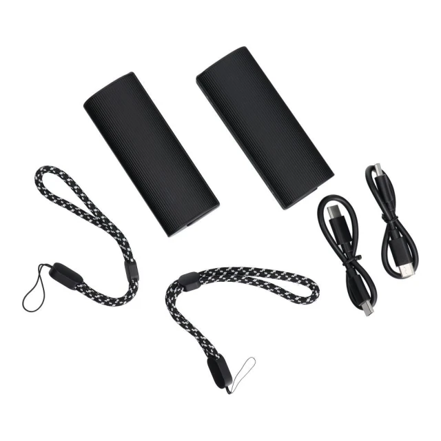 Powerbank Veger 2.4A 2 x 5000 mAh з підігрівом для рук Black Silver (2 pack) (6977525751363)
