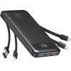 Powerbank Charmast W1148 10000 mAh з вбудованими кабелями USB A/USB C/Lightning/Micro USB Black (6977525751844)