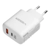 Зарядний пристрій Veger TR67 USB-A + USB-C PD QC3.0 65W + кабель USB-C to USB-C White (6977525752469)