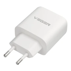 Зарядний пристрій Veger TR67 USB-A + USB-C PD QC3.0 65W + кабель USB-C to USB-C White (6977525752469)