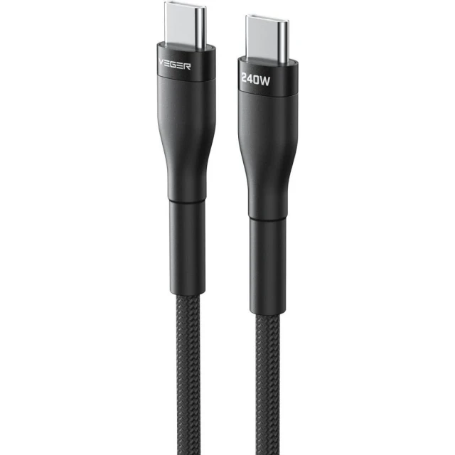 Кабель USB-C to USB-C Veger PD 5A 240W 1.5m CC03 Black (6977525752599)