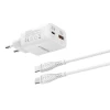 Мережевий зарядний пристрій Veger TR101 USB A + USB C PD Super Charge PPS 45W + кабель USB C до C 100W White (6977525752629)