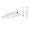 Зарядний пристрій Veger TR121 USB A + USB C PD 45W + кабель USB C to C 100W White (6977525753213)