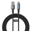 Кабель Veger USB A до USB C з LED підсвічуванням PD 3A 66W 1.2m Black (6977525753381)