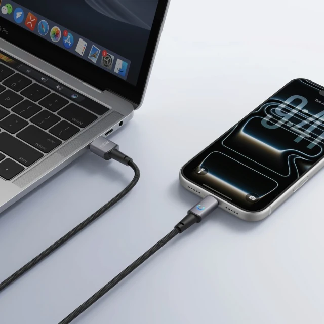 Кабель Veger USB A до USB C з LED підсвічуванням PD 3A 66W 1.2m Black (6977525753381)