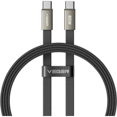 Кабель Veger CC06-MTB USB-C to USB-C PD 3A 60W 1.2m Black (6977525753541)