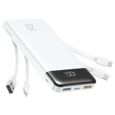 Powerbank Charmast W2065 PD3.0 22.5W 20000 mAh з вбудованими кабелями USB A/USB C/Lightning/Micro USB White (6977525753848)