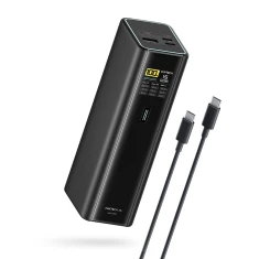Powerbank Cuktech PB200U 210 W 20000 mAh 2x USB-C + USB-A з дисплеєм TFT і кабелем USB-C 240 W Black (6977556350023)