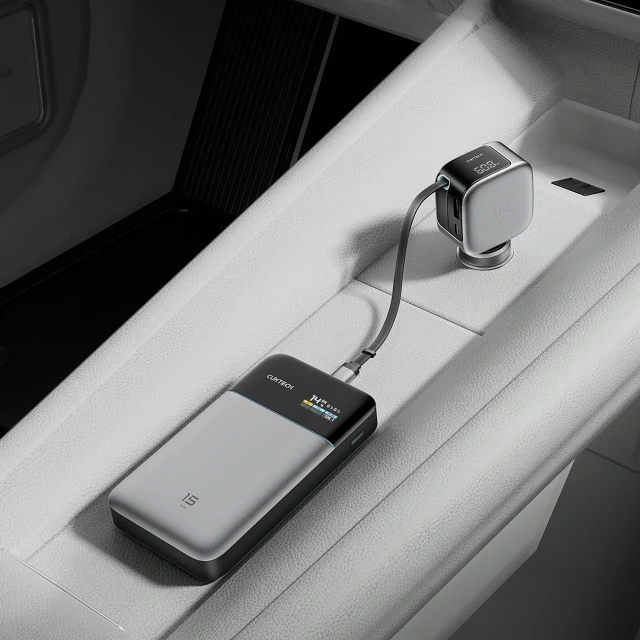 Автозарядка Cuktech CC903P 100 W з дисплеєм та кабелем USB-C 70 см Grey (6977556352232)