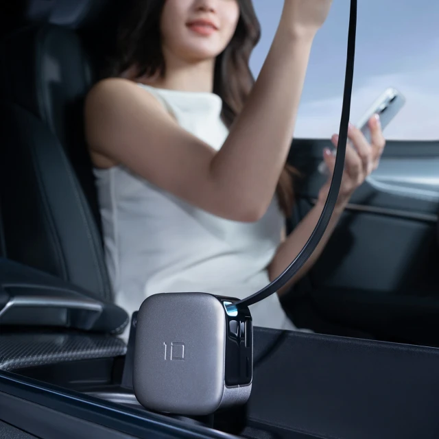 Автозарядка Cuktech CC903P 100 W з дисплеєм та кабелем USB-C 70 см Grey (6977556352232)