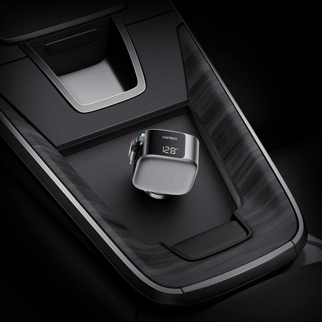 Автозарядка Cuktech CC903P 100 W з дисплеєм та кабелем USB-C 70 см Grey (6977556352232)