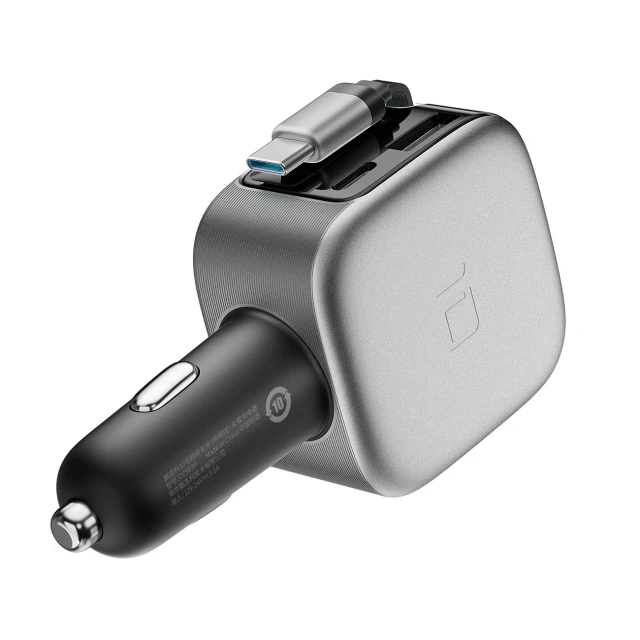 Автозарядка Cuktech CC903P 100 W з дисплеєм та кабелем USB-C 70 см Grey (6977556352232)