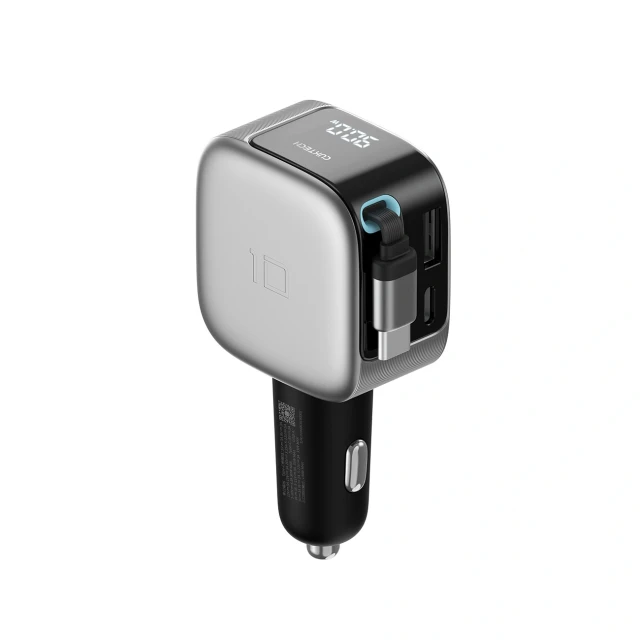Автозарядка Cuktech CC903P 100 W з дисплеєм та кабелем USB-C 70 см Grey (6977556352232)