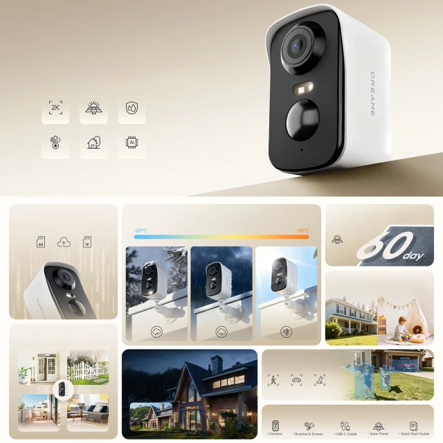 Камера зовнішня Dreame Navo Care SE 1 Outcam з сонячною панеллю White (6978950510129)