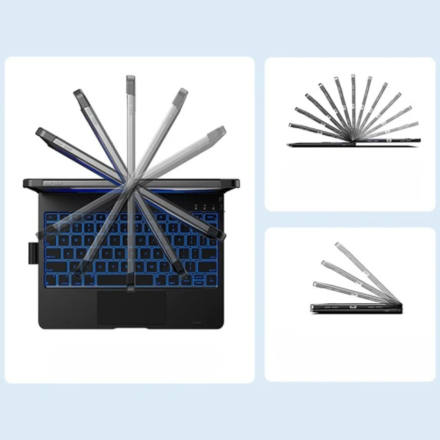 Чохол Typecase Flexbook Touch з клавіатурою для iPad Air 11 M2 Grey (KB201T-110-B-SGY-BLK-B-US-V4)
