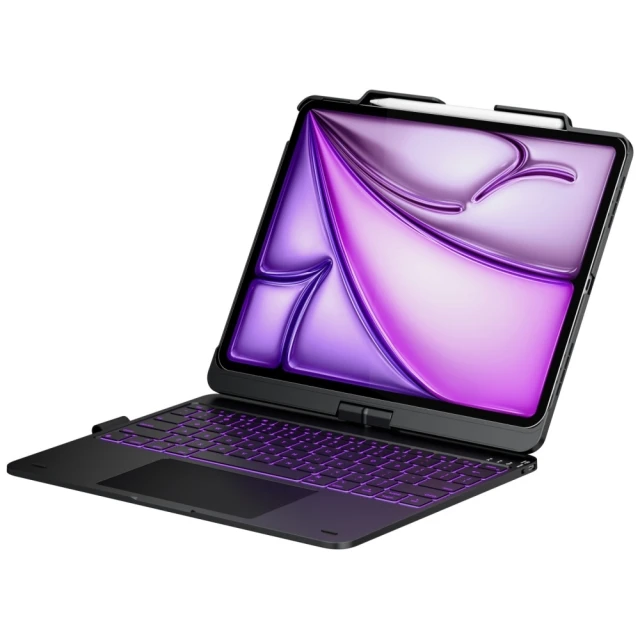 Чохол Typecase Flexbook Touch з клавіатурою для iPad Air 13 M2 | M3 | M4 Grey (KB201T-129-C-BLK-BLK-B-US-V4)