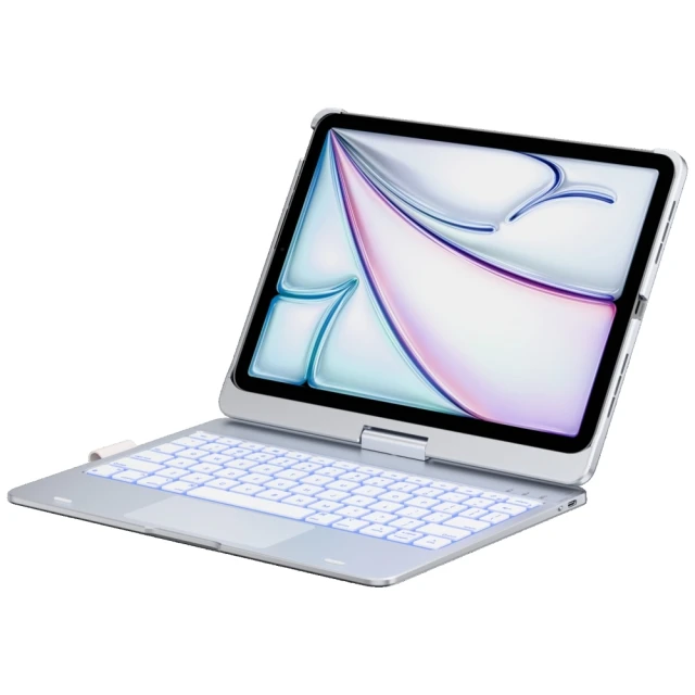 Чохол Typecase Flexbook Touch з клавіатурою для iPad Pro 11 M4 | M5 Silver (KB201T-110P-B-SLV-WHT-B-US-V0)