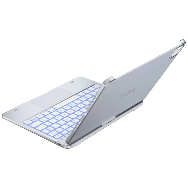 Чохол Typecase Flexbook Touch з клавіатурою для iPad Pro 11 M4 | M5 Silver (KB201T-110P-B-SLV-WHT-B-US-V0)