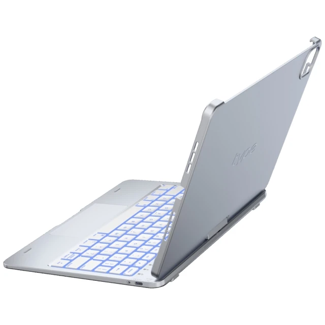 Чохол Typecase Flexbook Touch з клавіатурою для iPad Pro 11 M4 | M5 Silver (KB201T-110P-B-SLV-WHT-B-US-V0)