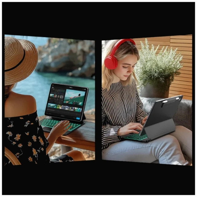 Чохол Typecase Edge з клавіатурою для iPad Pro 11 2024 | 2025 Pink (KB206-110P-D-RBY-RBY-B-US-V5B)