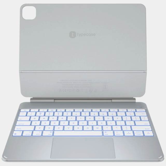 Чохол Typecase Edge Pro з клавіатурою для iPad Air 13 M2 | M3 | M4 Silver (KB206AU-129-D-SLV-WHT-U-US-C1)