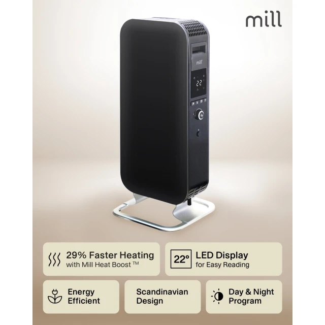 Масляний обігрівач Mill AB-H1000DN 1000 Вт Black (7090019822000)