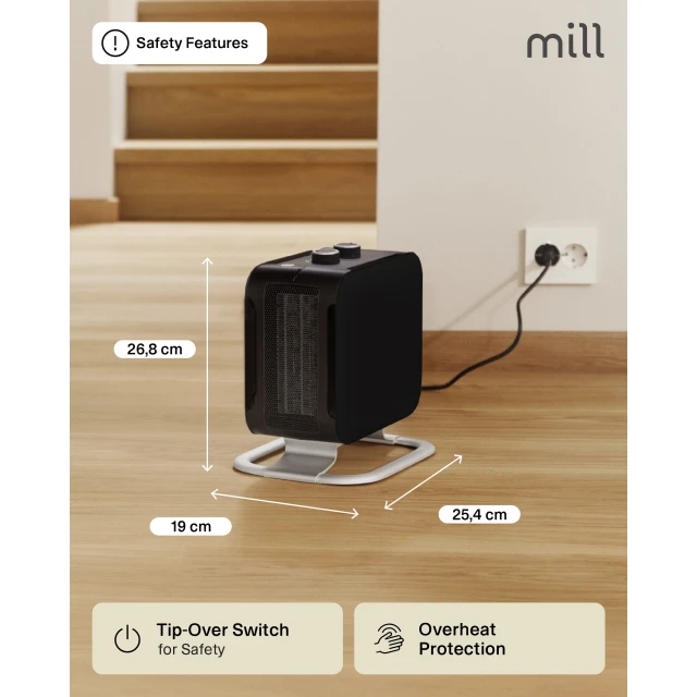 Тепловентилятор Mill CUS1800MECBA 1800 Вт Black (7090019822659)