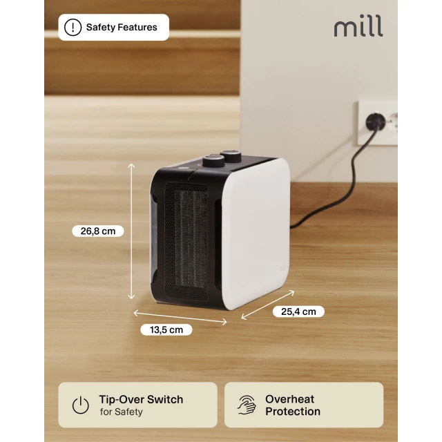 Тепловентилятор Mill CUS1800MECW PTC 1800 Вт (7090019822666)