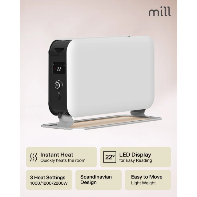 Конвектор Mill CO2200LEDMAX 2200 Вт 3 рівні White (7090019823878)