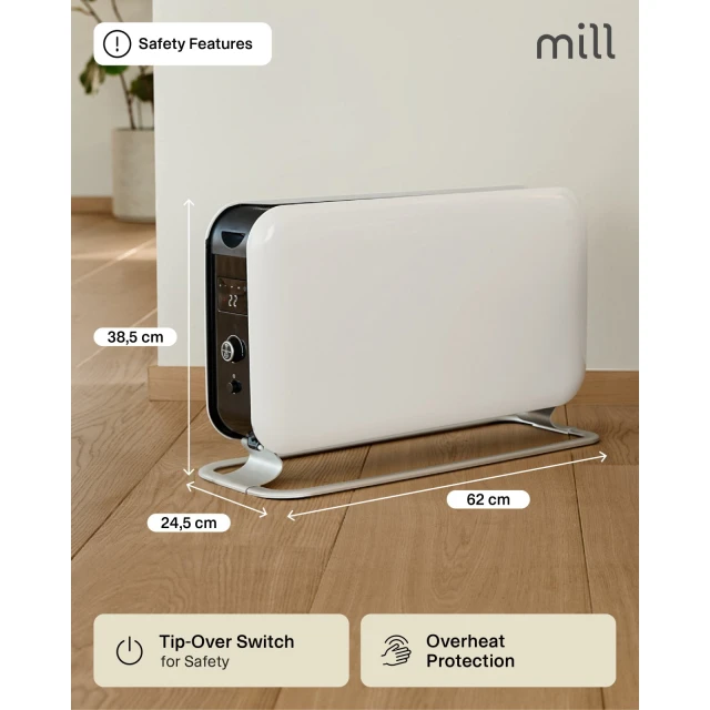 Конвектор Mill CO2200LEDMAX 2200 Вт 3 рівні White (7090019823878)