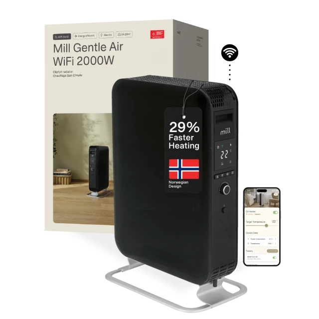 Масляний обігрівач Mill OIL2000WIFI3 WiFi GEN3 2000 Вт Black (7090019824868)