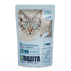 Вологий корм для котів BOZITA з оселедцем в соусі 85 г (7300330036155)