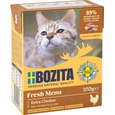 Вологий корм для котів BOZITA шматочки з куркою в желе 370 г (7300330049179)