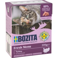 Вологий корм для котів BOZITA з індичкою в желе 370 г (7300330049193)