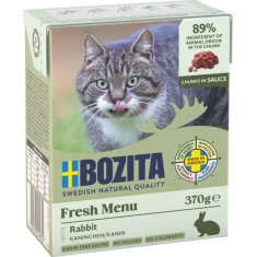 Вологий корм для котів BOZITA з кроликом в соусі 370 г (7300330049322)