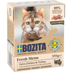 Вологий корм для котів BOZITA з куркою та індичкою в соусі 370 г (7300330049346)