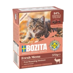 Вологий корм для котів BOZITA Sterilised з дичиною шматочки в желе 370 г (7300330649256)