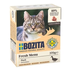Вологий корм для котів BOZITA з качкою в соусі 370 г (7300330649379)
